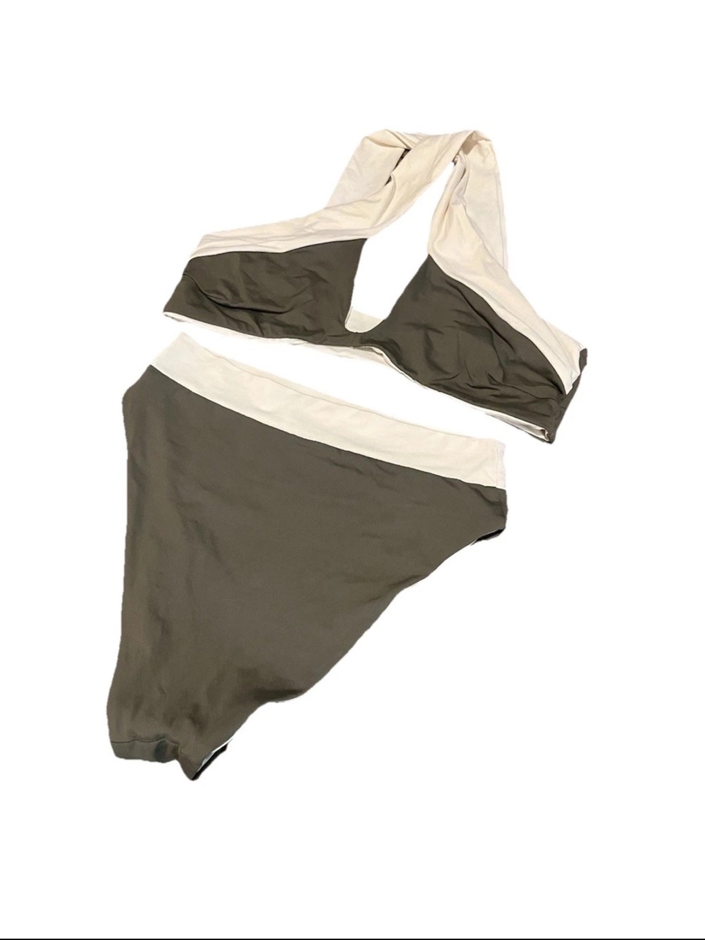 Revolve KYA Swim Reversible Top & Isla High Waist Bottom Set - Sage/Bone Medium
